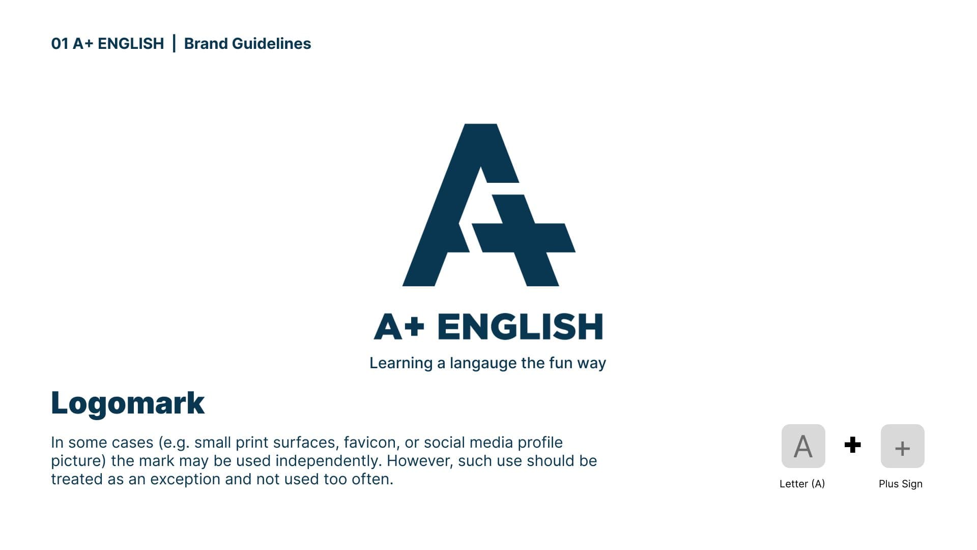 A+ English brand guidelines — page 2