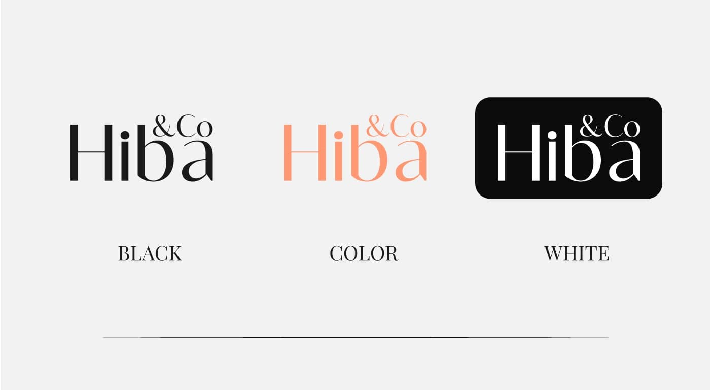 Hiba & Co brand identity — page 3